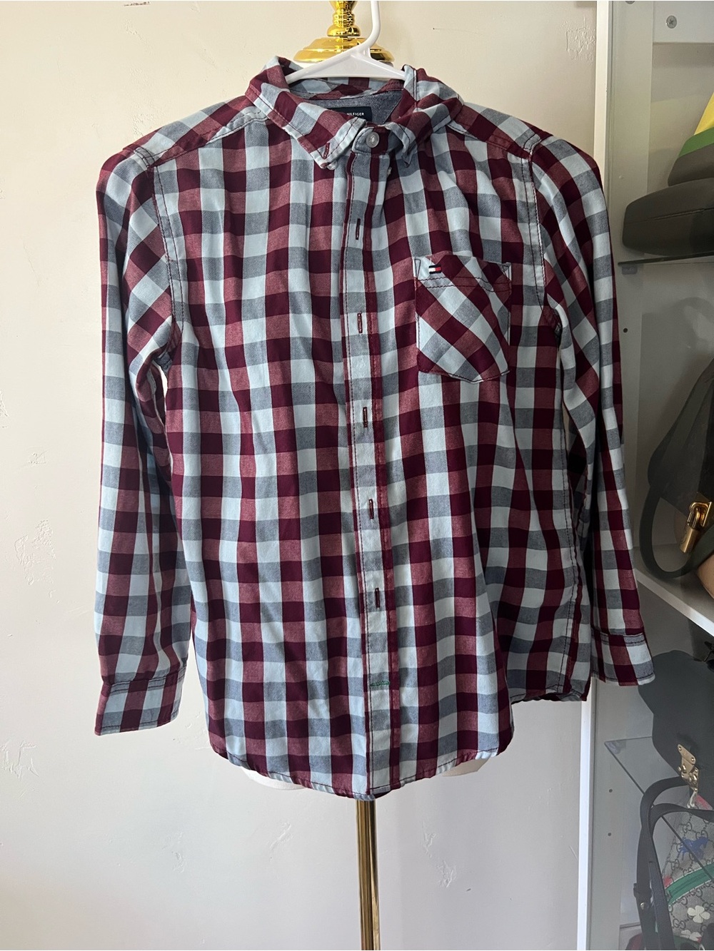 Tommy Hilfiger Red and Light Blue Checked Shirt